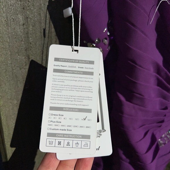 Judy Bridal one shoulder purple gown - Picture 13 of 14